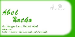 abel matko business card